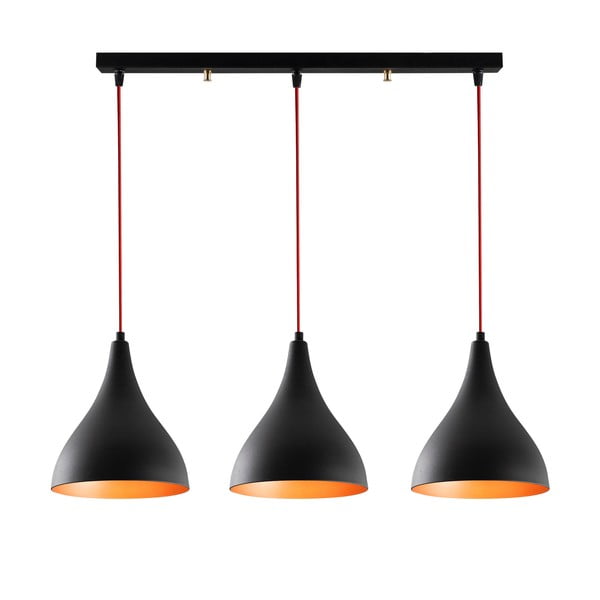 Črna viseča svetilka s kovinskim senčnikom Berceste – Opviq lights