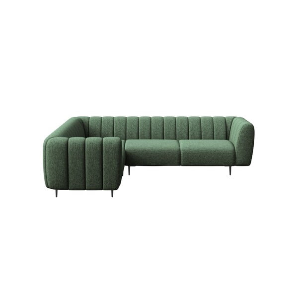 Temno zelena kotna sedežna garnitura (levi kot/v obliki črke L) Shel – Ghado