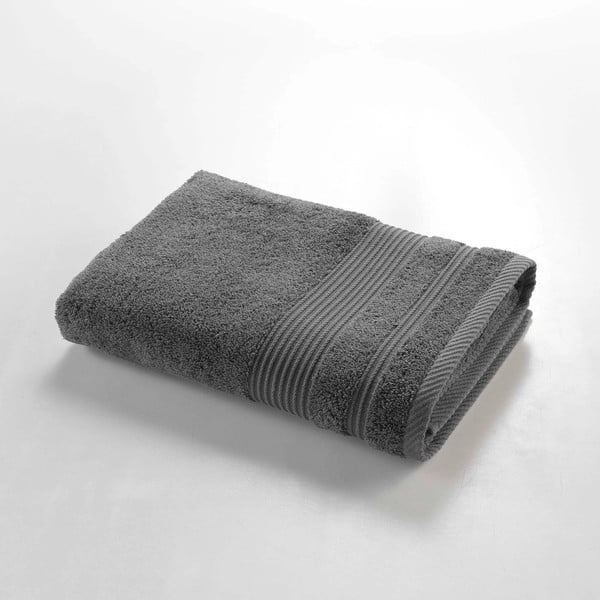 Temno siva bombažna brisača iz frotirja 70x130 cm Tendresse – douceur d'intérieur