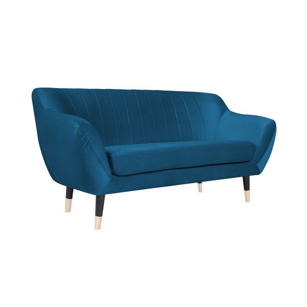Modra zofa s črnimi nogami Mazzini Sofas Benito, 158 cm-image-2