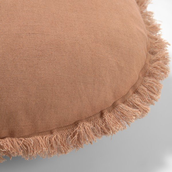 Rjava prevleka za blazino Kave Home Clarice, ø 45 cm-image-1