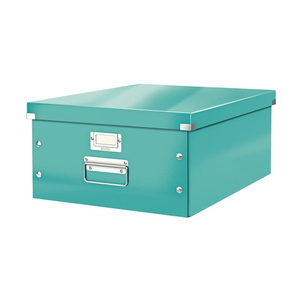 Zelena/turkizna kartonasta škatla za shranjevanje s pokrovom 37x48x20 cm Click&Store – Leitz