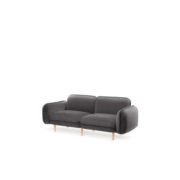 Temno siva sedežna garnitura iz tkanine bouclé 188 cm Bean – EMKO-image-1