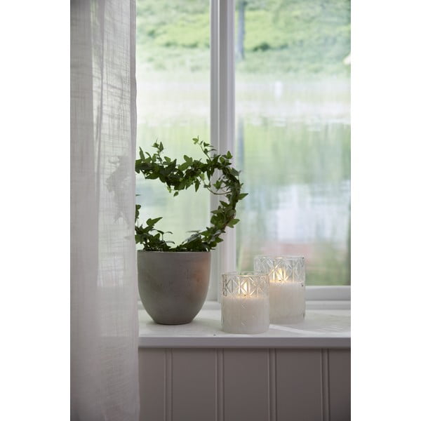 Bela LED sveča iz voska v steklu Star Trading Flamme Romb, višina 12,5 cm-image-4