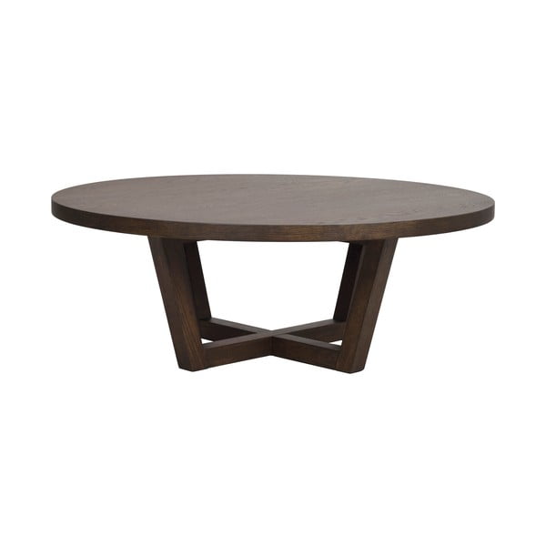 Temno rjava okrogla mizica v hrastovem dekorju ø 110 cm Boxford – Rowico-image-2