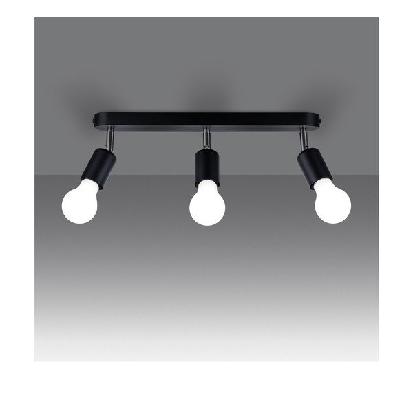 Črna kovinska stropna svetilka ø 6 cm Brando – Sollux-image-1