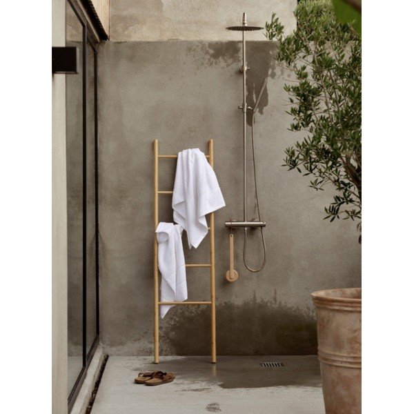 Bela frotirna bombažna brisača 70x140 cm Sauna – Zone-image-1