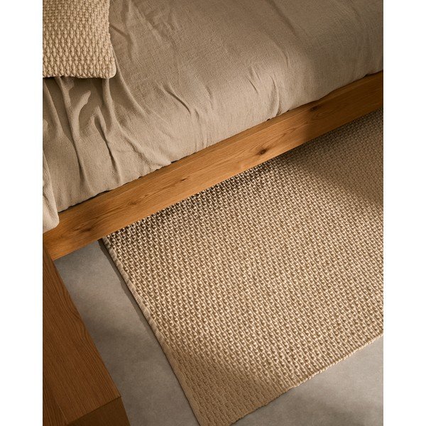 Kremno bela ročno tkana preproga iz mešanice bombaža 160x230 cm Mascarell – Kave Home-image-1