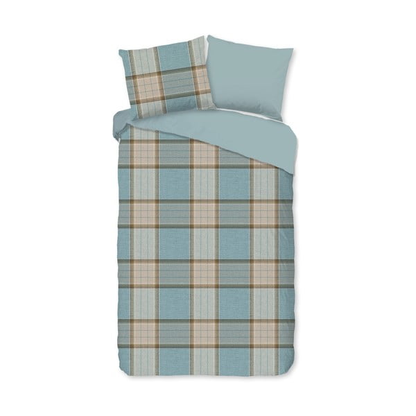 Modra enojna/podaljšana flanelna posteljnina 140x220 cm Jacco – Good Morning