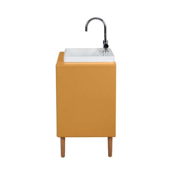 Gorčično rumena stenska omarica z umivalnikom brez pipe 80x62 cm Color Bath – Tom Tailor-image-3