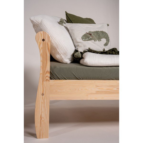 Otroška postelja iz masivnega bora z letvenim dnom 90x200 cm v naravni barvi Roma – Adeko-image-4