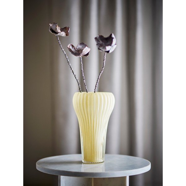 Svetlo rumena steklena ročno izdelana vaza (višina 28 cm) Averie – Bloomingville-image-1
