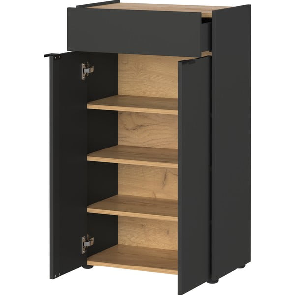 Antracitno siva visoka kopalniška omarica 60x98 cm Forano – Germania-image-2