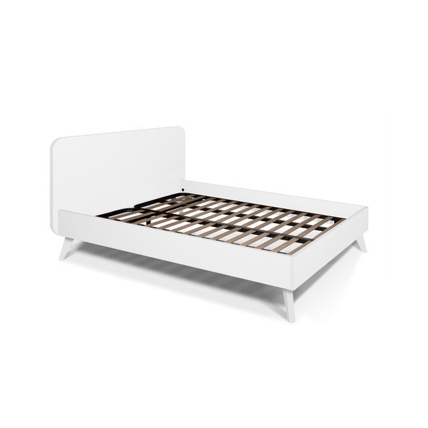 Bela postelja z belimi nogami iz masivnega lesa TemaHome Mara, 160 x 200 cm-image-2