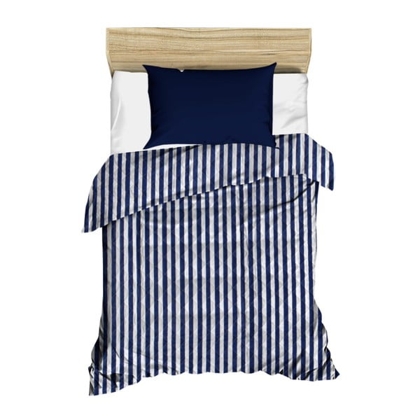Modro-belo črtasto prešito posteljno pregrinjalo Stripes, 160 x 230 cm