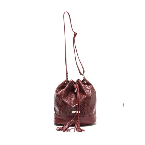 Usnjena torbica Isabella Rhea Paolina bordo barve