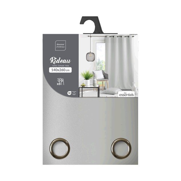 Svetlo siva zavesa 140x260 cm Essentiel – douceur d'intérieur-image-3
