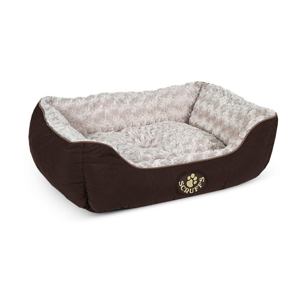 Temno rjava plišasta postelja za pse 50x60 cm Scruffs Wilton – Plaček Pet Products