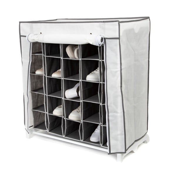 Črno-belo tekstilno stojala za čevlje Compactor Shoes, 25 predalčkov-image-2