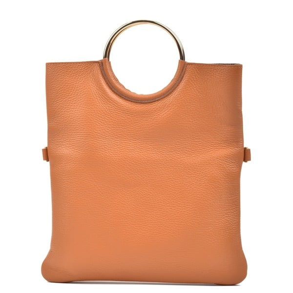 Konjak rjava usnjena torbica Luisa Vannini Pergon Cross-image-3