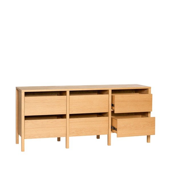 Komoda v hrastovem dekorju v naravni barvi 150x65x40 cm Forma – Hübsch