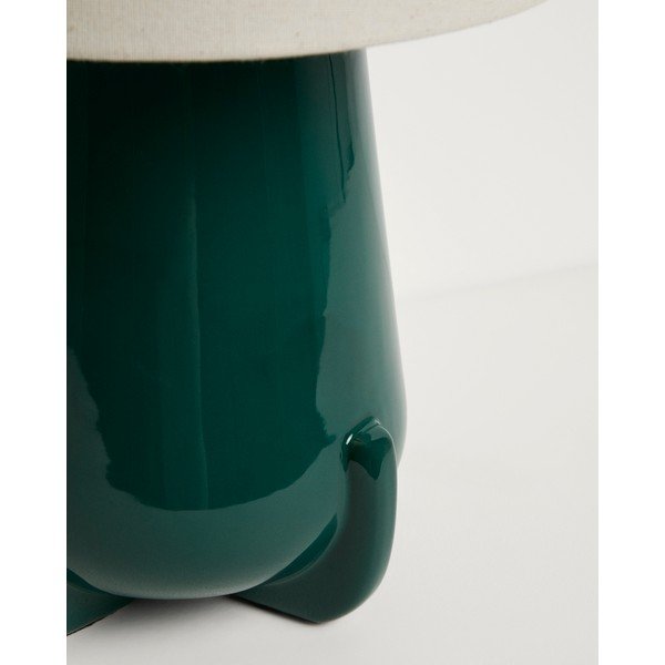 Zelena/slonokoščena keramična namizna svetilka (višina 45,5 cm) Odra – Kave Home-image-4