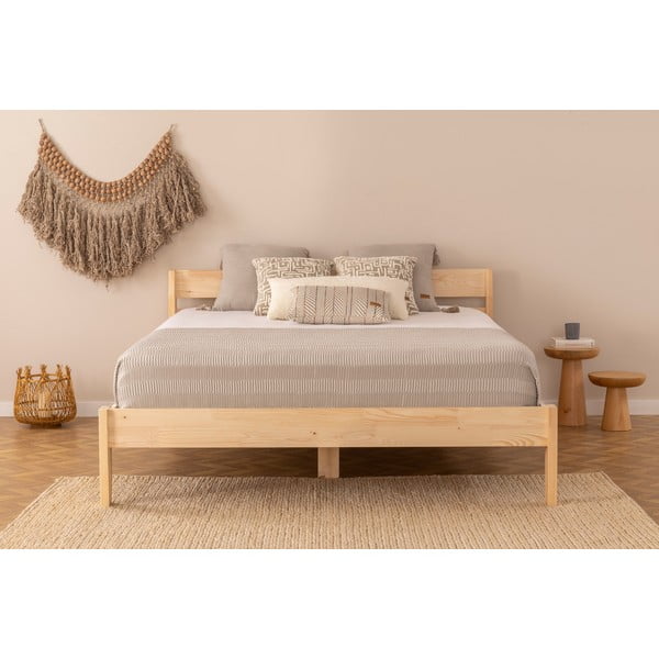 Zakonska postelja iz masivne smreke z letvenim dnom 180x200 cm v naravni barvi Venus – Kalune Design-image-2