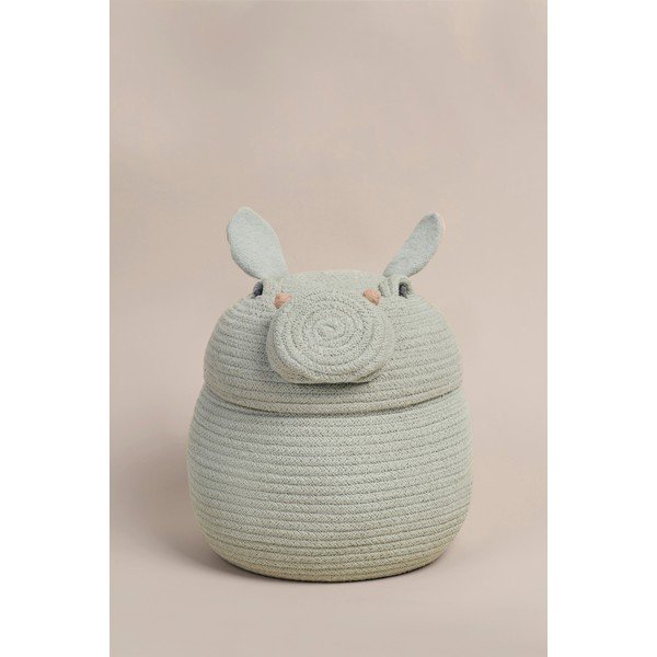 Svetlo siva tekstilna otroška škatla za shranjevanje ø 25x30 cm Henry the Hippo – Lorena Canals-image-4