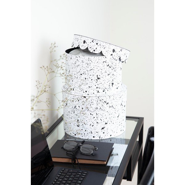 Komplet 2 črno-belih škatel za shranjevanje Bigso Box of Sweden Splash-image-1