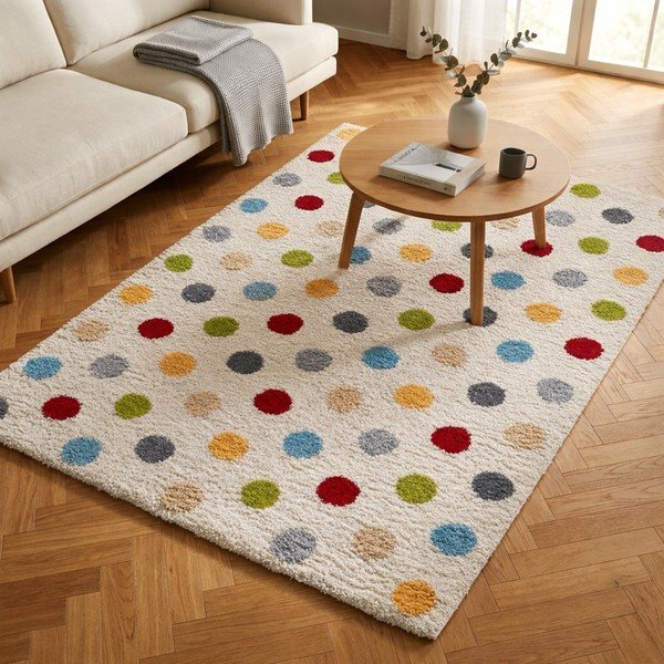 Kremno bela preproga 80x150 cm Norge Dots – Universal-image-1