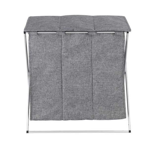 Wenko Trio siva košara za perilo s tremi predali, prostornina 118 l-image-3