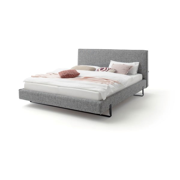 Siva oblazinjena zakonska postelja brez letvenega dna 180x200 cm La Gomera – Meise Möbel-image-4