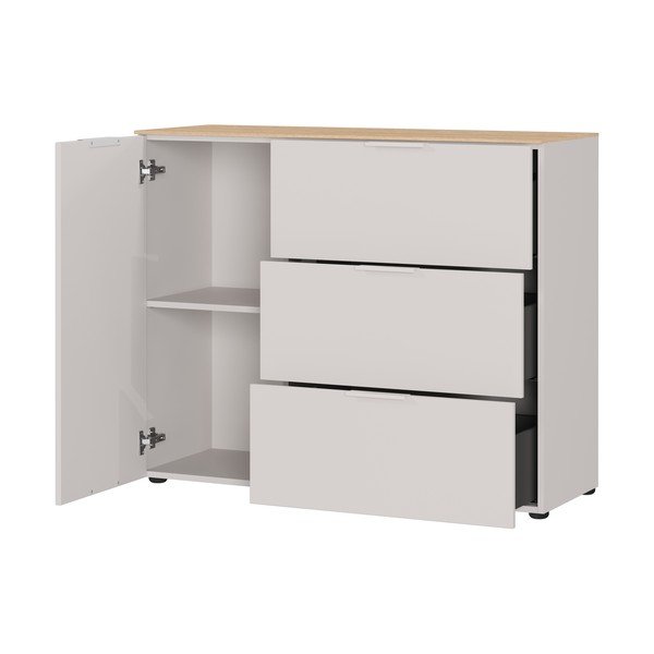 Kremno bela omarica v mat dekorju 109x98x40 cm Savoca – Germania-image-4