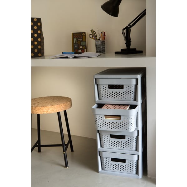 Siv plastičen regal na koleščkih 29,5x65,5 cm Infinity – Curver-image-1