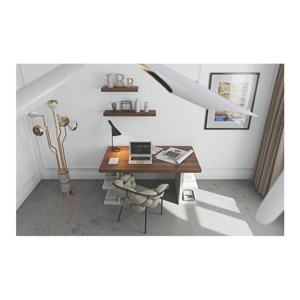 Polica iz orehovega furnirja TemaHome Balda, dolžina 90 cm-image-3