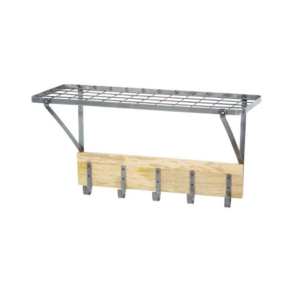 Stenska polica s 5 kavlji Kitchen Craft Mounted