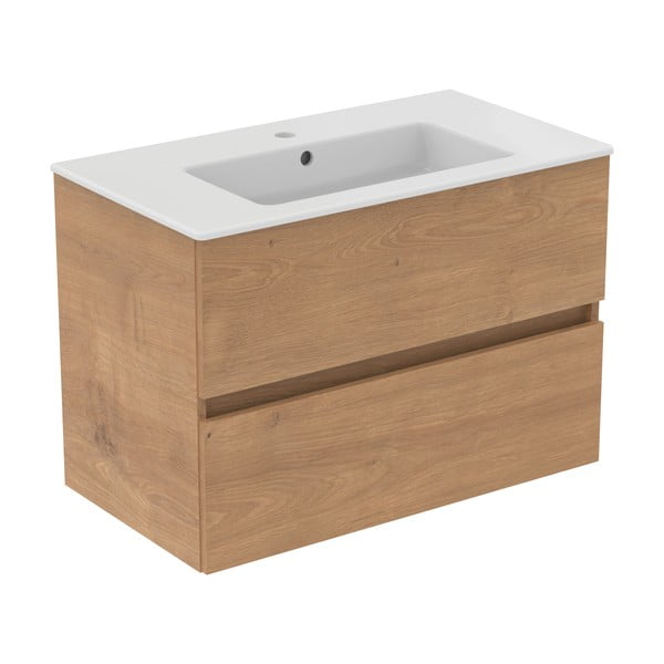 Stenska omarica za pod umivalnik v hrastovem dekorju v naravni barvi 80x55 cm Eurovit+ – Ideal Standard-image-3