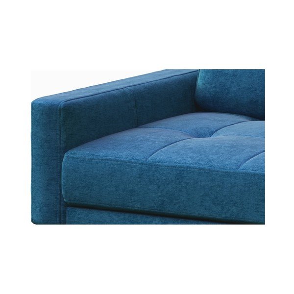 Modri fotelj z lesenimi nogami MESONICA Musso Tufted-image-3