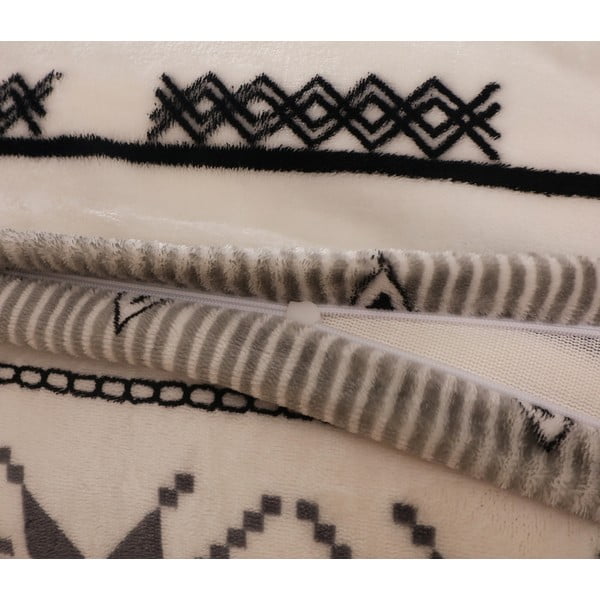 Črna/kremno bela enojna posteljnina iz mikropliša 140x200 cm – My House-image-4