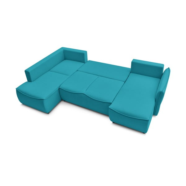 Turkizna raztegljiva kotna sedežna garnitura (z levim kotom) Leon – Bobochic Paris-image-4