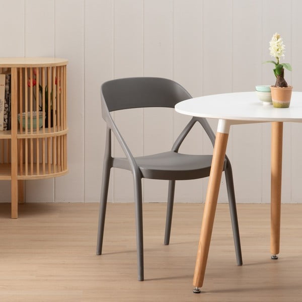 Sivi plastični jedilni stoli v kompletu 2 ks – Ixia-image-1