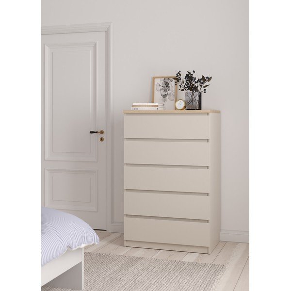 Kremno bela komoda 77x121x50 cm Naia – Tvilum-image-1