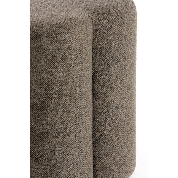 Rjav tabure iz tkanine bouclé Nalani – Light & Living-image-1