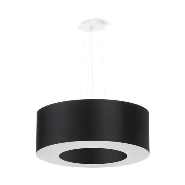 Črna viseča svetilka s tekstilnim senčnikom ø 50 cm Galata – Nice Lamps