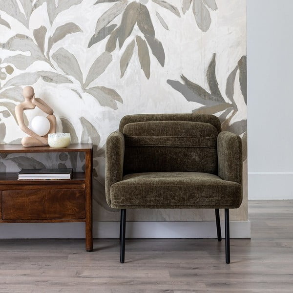 Bež fotelj iz šenilje Bind – Ixia-image-1