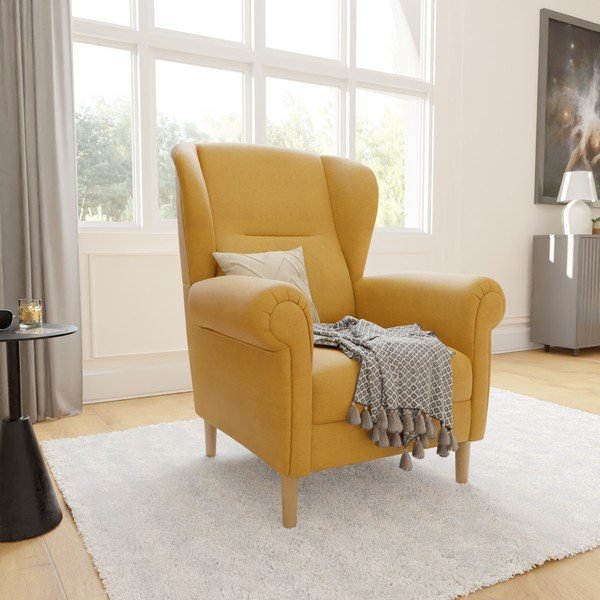 Rumen fotelj z naslonom Swan – Ropez-image-3