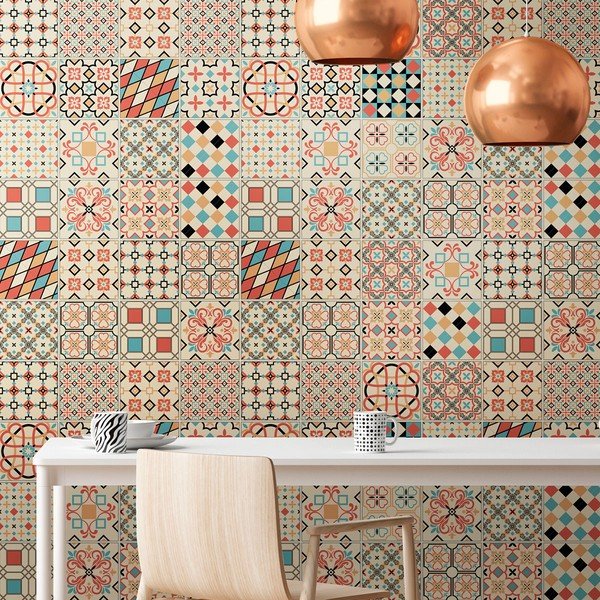 Komplet 60 stenskih nalepk Ambiance Azulejos Arianito, 15 x 15 cm-image-4