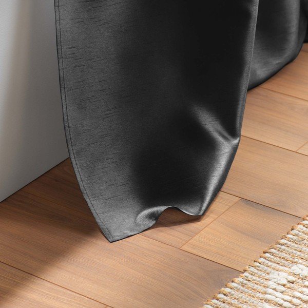 Temno siva zavesa iz mikrosatena 140x240 cm Shana – douceur d'intérieur-image-4