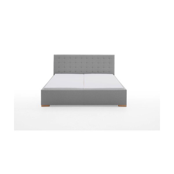 Svetlo siva oblazinjena zakonska postelja brez letvenega dna 180x200 cm Malia – Meise Möbel-image-2