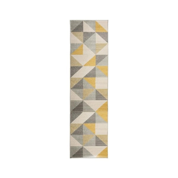 Siva in rumena preproga Flair Rugs Urban Triangle, 60 x 220 cm